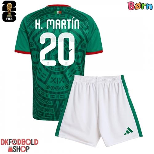 Mexico Henry Martin #20 Hjemmebanesæt Børn VM 2026 Kort ærmer (+ korte bukser)